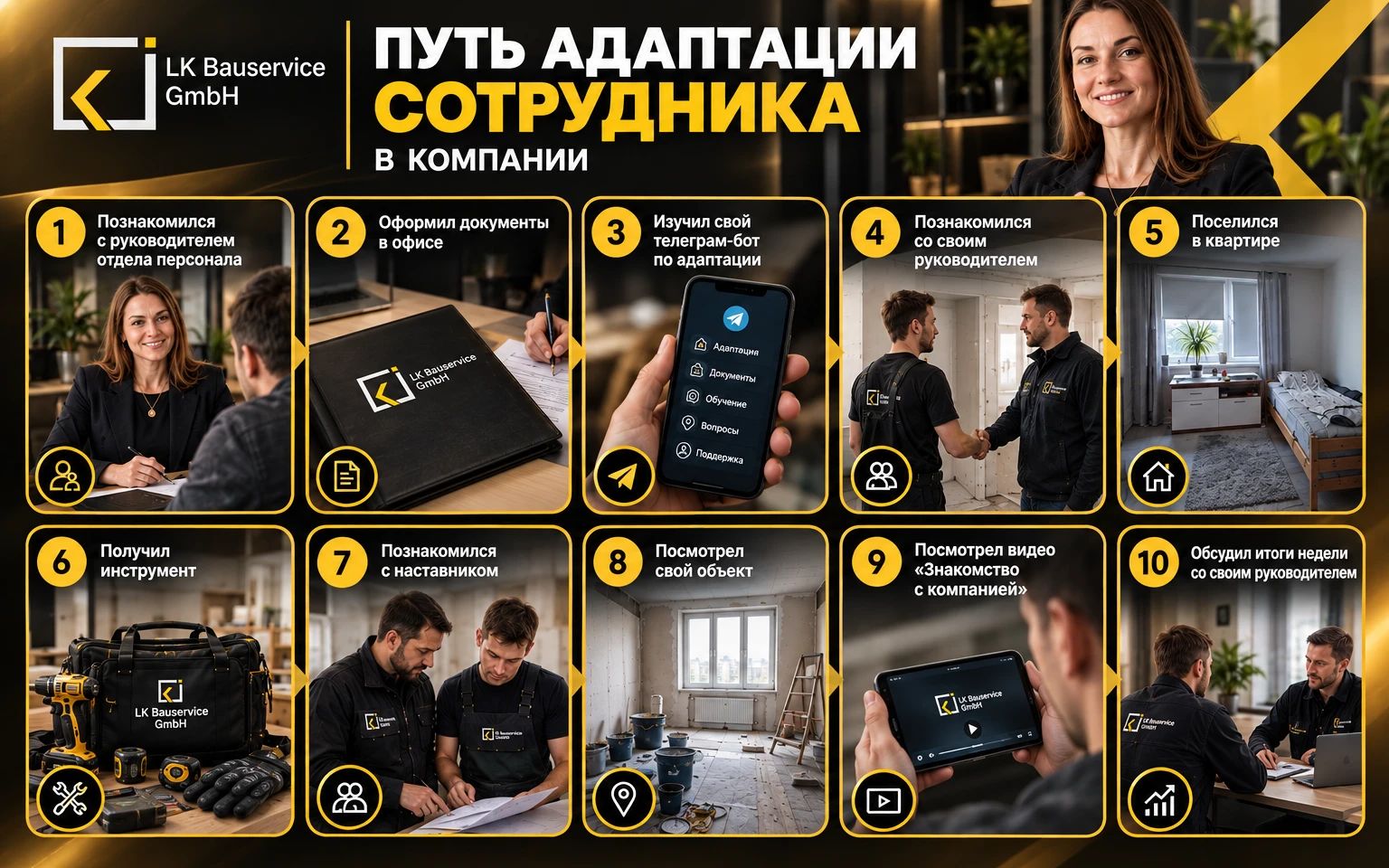 Путь адаптации сотрудника — 10 этапов первого месяца
